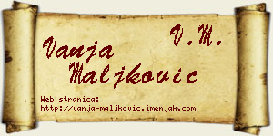 Vanja Maljković vizit kartica